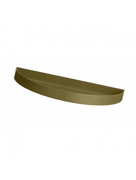 Stainless steel tray olive green - / half round - length 215cm