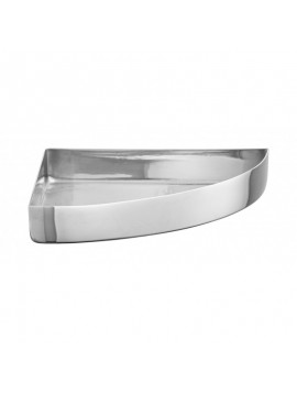 Stainless steel dark green tray - / quarter round - 11cm long