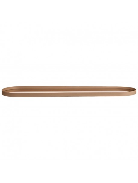 Long oval shaped rose gold tray - mirror/46 x 12cm