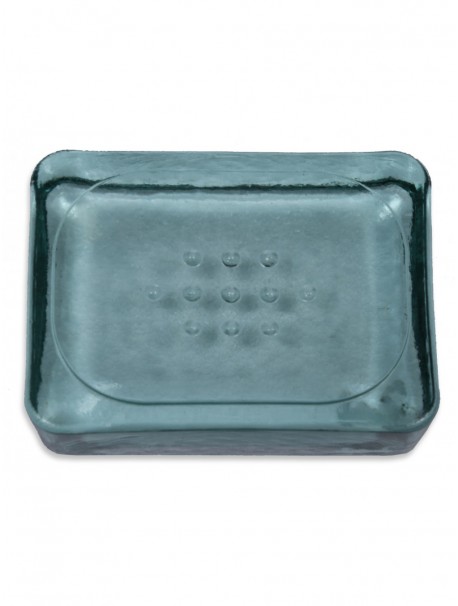 Recycled glass soap dish